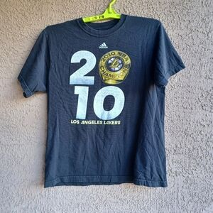 Vintage Los Angeles Lakers 2010 NBA Champions Adidas T Shirt L Black